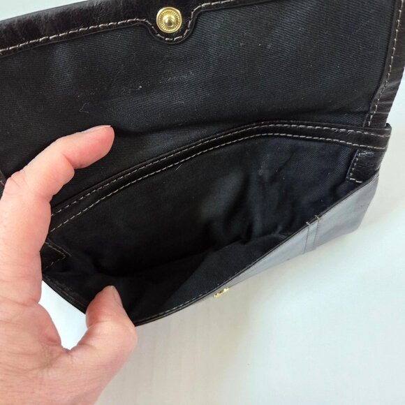 Fossil Wallet Black Leather Ellis Bifold Clutch Organizer - Picture 3 of 10